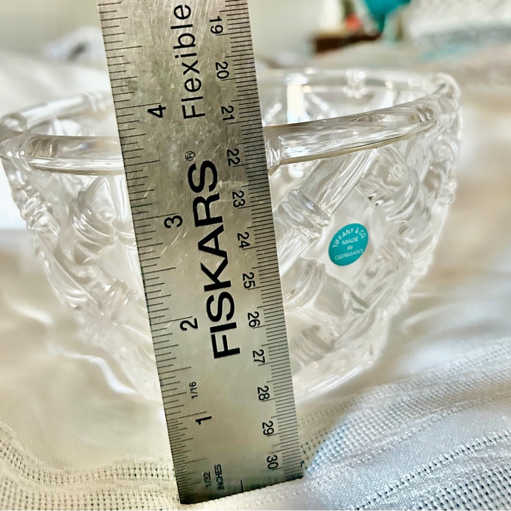 Tiffany & Co CRYSTAL BOWL, (Germany) Vintage Heavy Glass Decor or Candy Dish